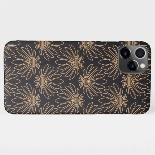 Art Deco pattern with gold floral motifs  iPhoneケース (裏面横)