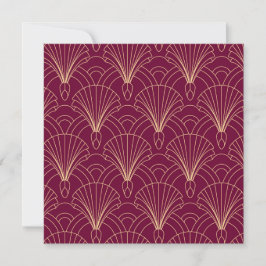 Art Deco pattern with gold geometric fan motifs  サンキューカード