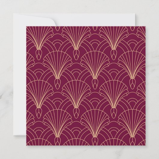 Art Deco pattern with gold geometric fan motifs  サンキューカード (正面)