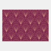 Art Deco pattern with gold geometric fan motifs  ラッピングペーパーシート (正面2)