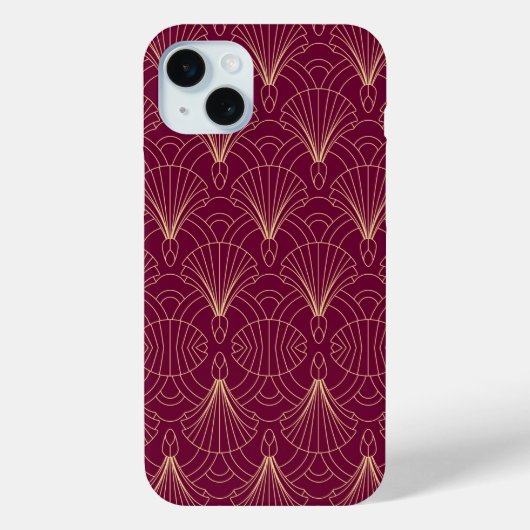 Art Deco pattern with gold geometric fan motifs  Case-Mate iPhoneケース (裏面)