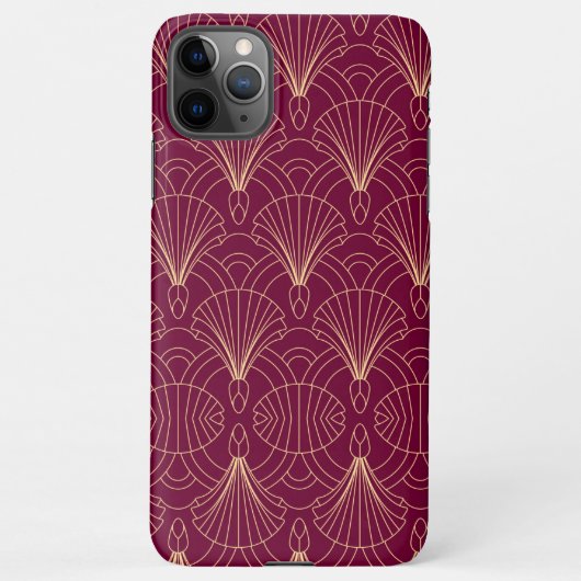 Art Deco pattern with gold geometric fan motifs  iPhoneケース (裏面)