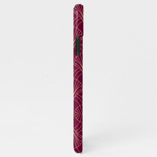 Art Deco pattern with gold geometric fan motifs  iPhoneケース (右側)