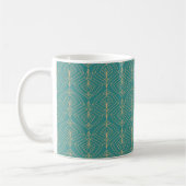 Art Deco pattern with gold geometric shapes  コーヒーマグカップ (左)