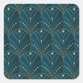Art Deco pattern with gold geometric shapes スクエアシール (正面)
