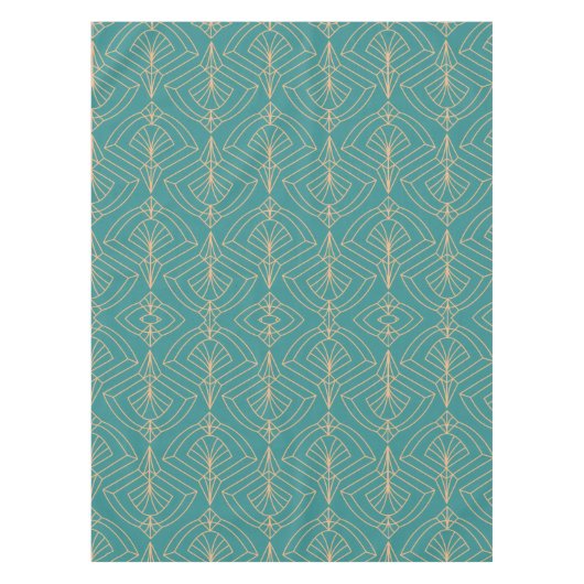 Art Deco pattern with gold geometric shapes  テーブルクロス (正面)