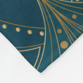 Art Deco pattern with gold geometric shapes フリースブランケット (角)