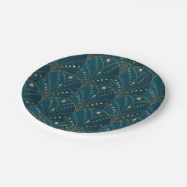 Art Deco pattern with gold geometric shapes ペーパープレート