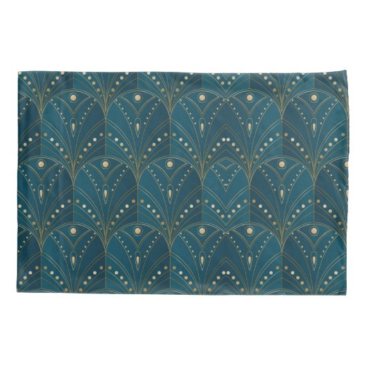 Art Deco pattern with gold geometric shapes 枕カバー (裏面-左)