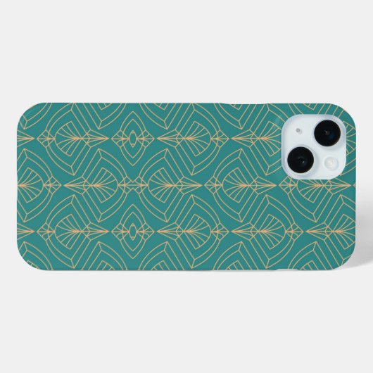 Art Deco pattern with gold geometric shapes  Case-Mate iPhoneケース (裏面 (横))