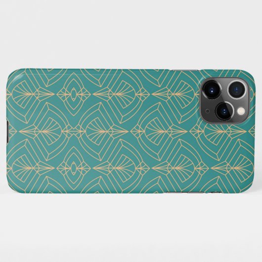 Art Deco pattern with gold geometric shapes  iPhoneケース (裏面横)