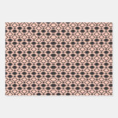 Art Deco Pearls Anthracite and White Pattern ラッピングペーパーシート (正面)