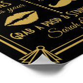 Art Deco PHOTO BOOTH wedding sign black and gold ポスター (角)