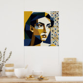 Art Deco Piano Woman Poster Jazz Age Music Room ポスター (キッチン)