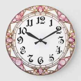 Art Deco Pink ラージ壁時計