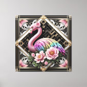 Art Deco Pink Flamingo Canvas Print キャンバスプリント (正面)