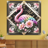 Art Deco Pink Flamingo Canvas Print キャンバスプリント (インサイチュ (リビング))