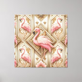 Art Deco Pink Flamingo Canvas Print キャンバスプリント (正面)