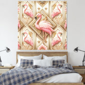 Art Deco Pink Flamingo Canvas Print キャンバスプリント (インサイチュ (寝室))
