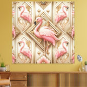 Art Deco Pink Flamingo Canvas Print キャンバスプリント (インサイチュ (リビング))