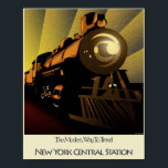 Art Deco Poster Train New York Central Station ポスター<br><div class="desc">You choose to have this art deco post framed or not.</div>
