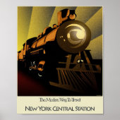 Art Deco Poster Train New York Central Station ポスター (正面)