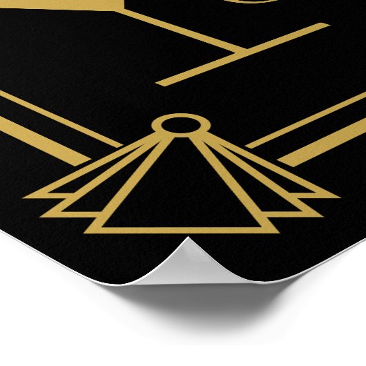 Art Deco Prohibition Wedding Bar Sign: ポスター (角)