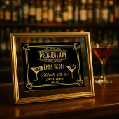 Art Deco Prohibition Wedding Bar Sign: ポスター