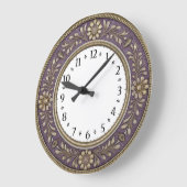 Art Deco Purple ラージ壁時計 (傾斜)