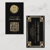 Art Deco QR Code Business Logo 名刺 (正面/裏面)
