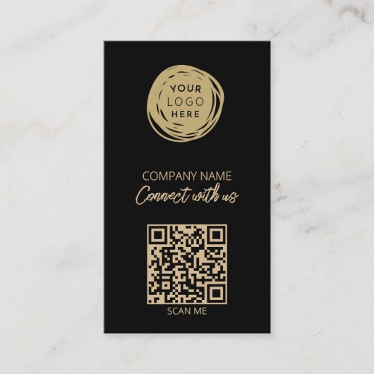 Art Deco QR Code Business Logo 名刺 (正面)