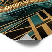 Art Deco Queen Throne Gilded Palace Gold ポスター (角)