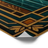 Art Deco Queen Throne Gilded Palace Gold ポスター (角)