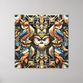 Art Deco Rainbow Owls Canvas Print キャンバスプリント (正面)