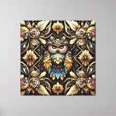 Art Deco Rainbow Owls Canvas Print キャンバスプリント (正面)