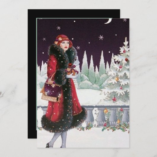 art deco retroヴィンテージ情報の追加 招待状 (正面/裏面)