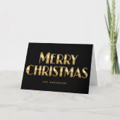 Art Deco Retro Script Merry Christmas シーズンカード (正面)