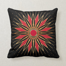 Art Deco Retro Star (red-gold-black) クッション