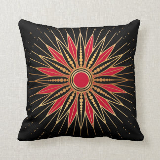 Art Deco Retro Star (red-gold-black) クッション