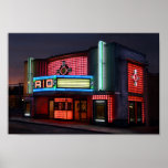 Art Deco Rio Theatre, Overland Park, Kansas ポスター<br><div class="desc">The pink neon lights of the Rio Theatre beckon movie goers who want to enjoy current films in a vintage splendor that recalls the 1940s Palm Beach look. The theater, in downtown Overland Park, Kansas, was restored and re-opened to show movies in 2000. It's a real movie palace! The theater...</div>