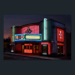 Art Deco Rio Theatre, Overland Park, Kansas ポスター<br><div class="desc">The pink neon lights of the Rio Theatre beckon movie goers who want to enjoy current films in a vintage splendor that recalls the 1940s Palm Beach look. The theater, in downtown Overland Park, Kansas, was restored and re-opened to show movies in 2000. It's a real movie palace! The theater...</div>