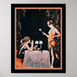 Art Deco Roaring Twenties Flappers ポスター<br><div class="desc">Parisian,  Art Deco,  print of two roaring twenties flappers.  11x14  shown here. Available in other sizes.</div>