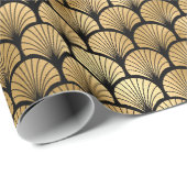 Art Deco Scallop Fan Radiating Pattern Design ラッピングペーパー (ロールコーナー)