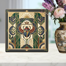 Art Deco Scarab Beetle Egyptian Sun Design タイル