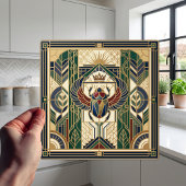 Art Deco Scarab Beetle Egyptian Sun Design タイル