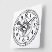 Art Deco schwarz weiß klassische runde Wanduhr スクエア壁時計 (傾斜)