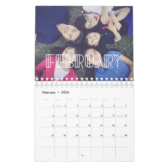 Art deco script family photo 20233 カレンダー (2月 2026)