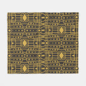 Art Deco seamless luxury geometric pattern. Golden フリースブランケット (正面(横))