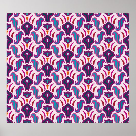 Art deco seamless pattern illustration ポスター (正面)