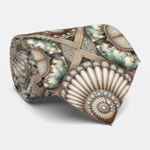 Art Deco Seashell Faux Diamond Faux Silk  ネクタイ (ロール)